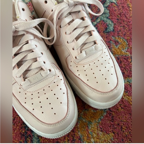 Nike | Women's Pink Iridescent Air Force 1 Low Lace Up Sneakers, size 10 - Picture 11 of 16